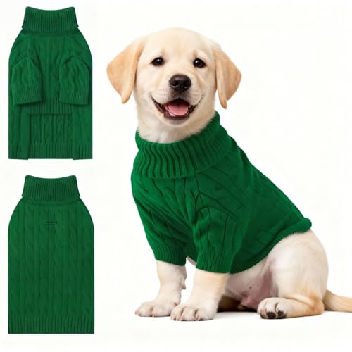 Small Dog Thermal Pullover Sweater (Dark Green(Order One Size Up) / X-Large)