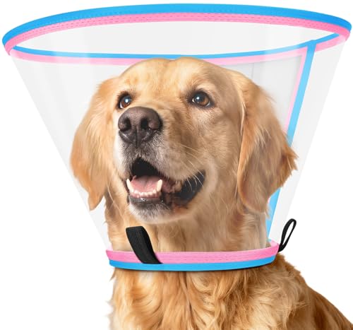Soft Dog Cone Collar for Dogs After Surgery (Pink / Size 4(Neck: 15.0"- 16.9"))