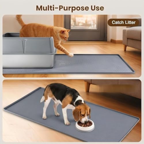 Dog Pee Pad Holder & Cat Litter Mat (Gray / 51'' × 25.6'')