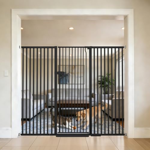 Extra Tall Cat Gate 55.12" High 63.39" (55.12" H-black / 63.39"-67.71" W)