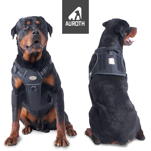 Dog Harness for Large Dogs (Black / L(Neck:18-29",Chest:24-37"),45-80 lbs)