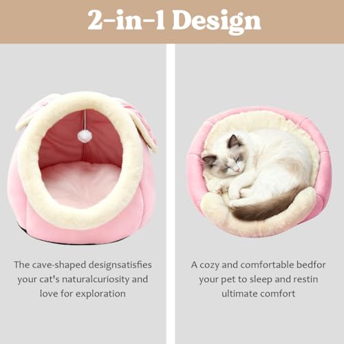 Cat Beds for Indoor Cats (Rabbite Pink / XL)