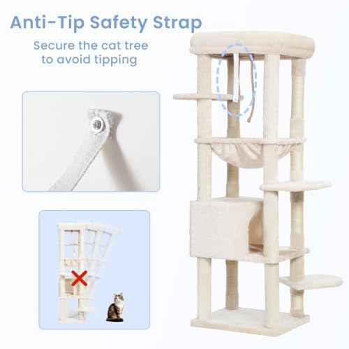 Cat Tree for Large Cats (Beige / 60 inch)