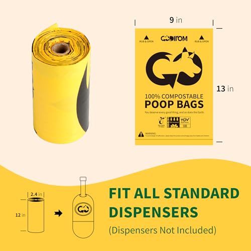 Certified Home Compostable Dog Poop Bags (Yellow / 270 Count (Pack of 1))