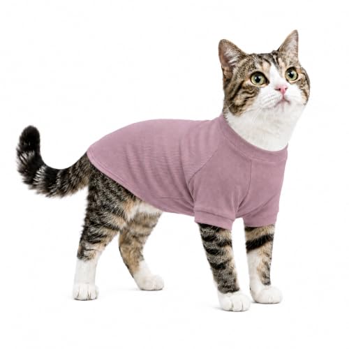 Ribbed Dog T Shirt Cotton Knitted Dog Sweaters for All Season Pet T (XS (for Mini Dog) / Light pink)