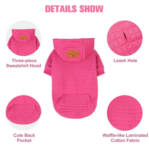 Dog Hoodies Sweater for Medium Dogs (Rose Pink / M/L (Back: 18",Chest: 25", Neck: 15"))