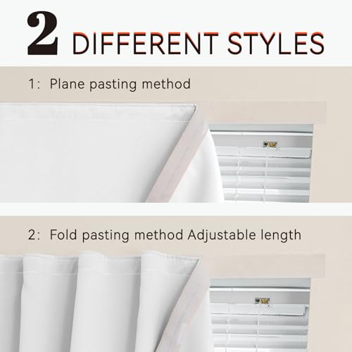 Adhesive Blackout Curtains for Window (White / 47"W x 71"L (Pack of 1))