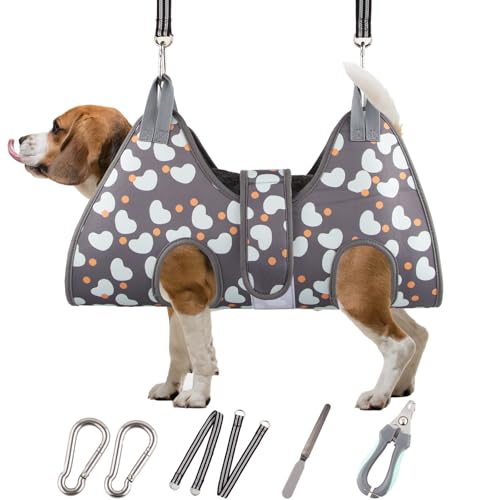 Dog Grooming Hammock Harness for Medium Dogs Nail Trimming (M for Medium Dogs 55LB)