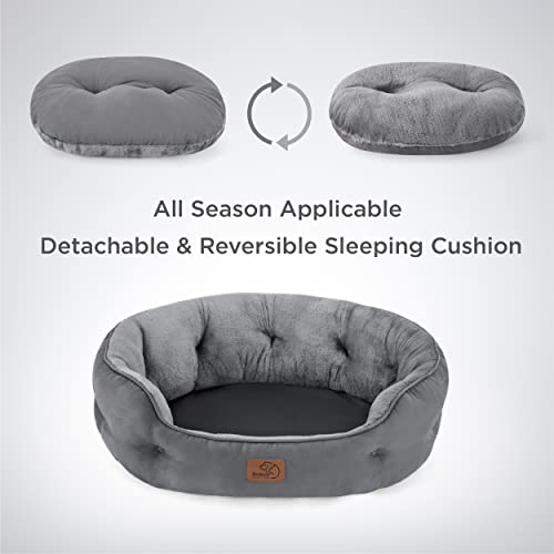 Dog Beds for Small Dogs (25"L x 21"W x 8"Th / Grey)