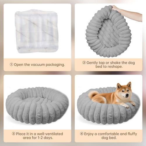 Donut Small Medium Dog Bed Washable Kitty & Puppy Bed (Grey / M(28*28*8))