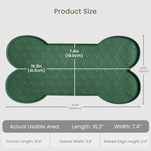 Dog Food Mat Anti (19.4" x 9.8" / Hunter Green)
