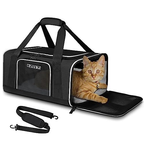 Small Pet Carrier 17" L x 12" W x 8.5" H Airline Approved (17.0"L x 12.0"W x 8.5"H / Black)