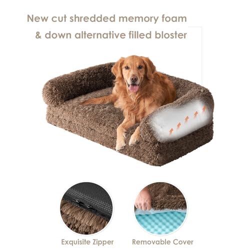 Foldable XXL Dog Bed for Large Sized Dog (54x38x7.5(Folded 38x27) / Brown)