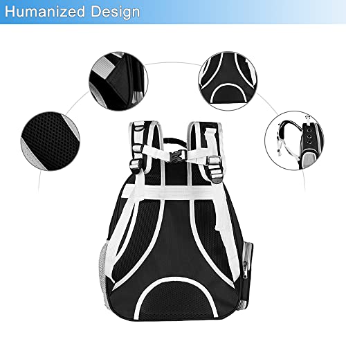 Cat Backpack Carrier Breathable Pet Travel Bag for Cats Dogs Bunny (BLACK / 13.9"L x 9.8"W x 16.5"H)