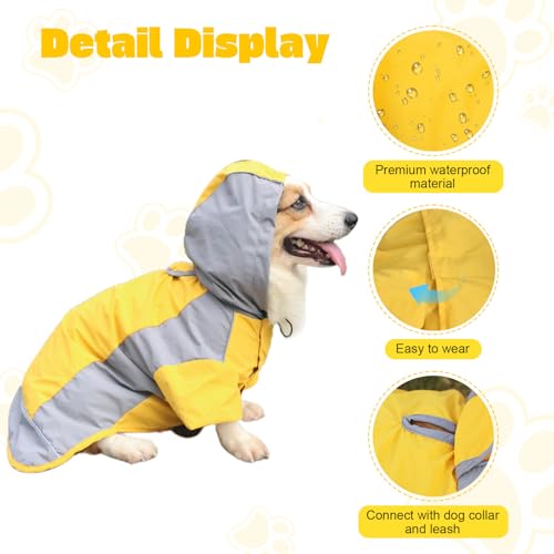 Dog Raincoat Water Resistant (Yellow / XX-Large)