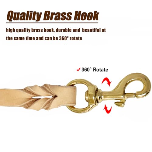 Leather Dog Leash (4 ft x 3/4 inch / Tan)