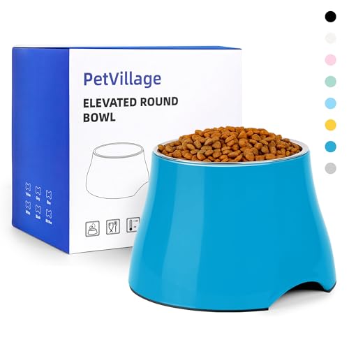 Dog Bowls Cone Friendly Non Slip Single Dog Bowl with Stainless Steel Inner (Large(3 Cups) / Blue)