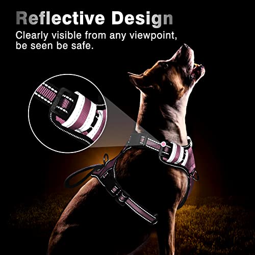 Large Pink Service Dog Harness with 7 Patches (Large / Pink)