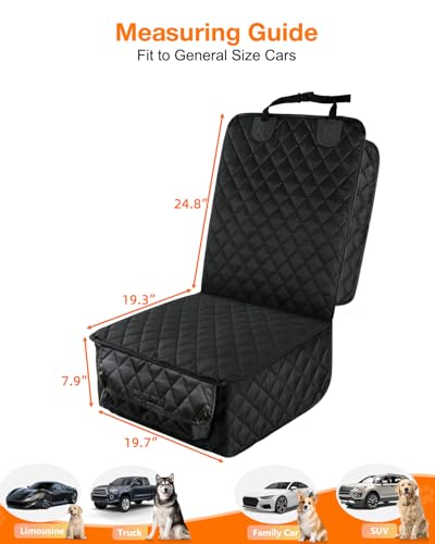 Waterproof Front Seat Car Cover 2 Pack (Black)