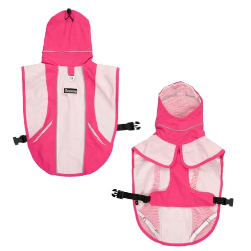 Waterproof Dog Raincoat (Dark Pink&Pink / Small)