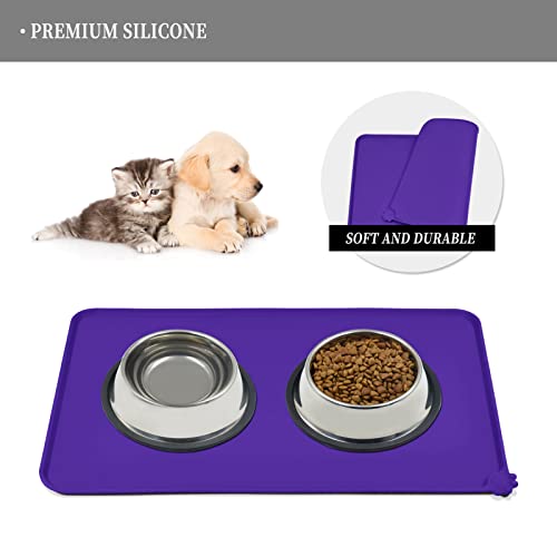 Silicone Pet Feeding Mat (Purple / 22" x 14")
