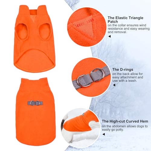 Dog Fleece Vest Sweater Winter Jacket for Small Medium Dogs (Small / ORANGE)