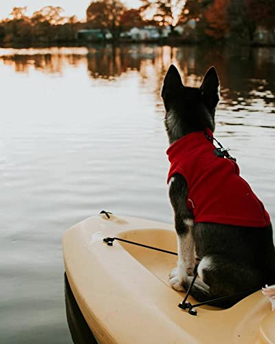 Zip Up Fleece Dog Sweater (Medium chest (~17.5") / Red)