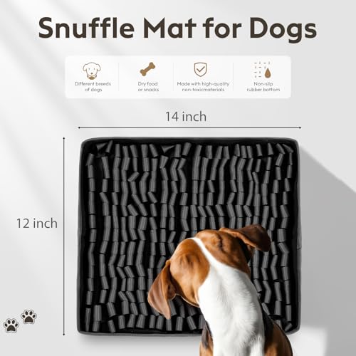 Snuffle Mat for Dogs (Black / 14"L x 12"W)