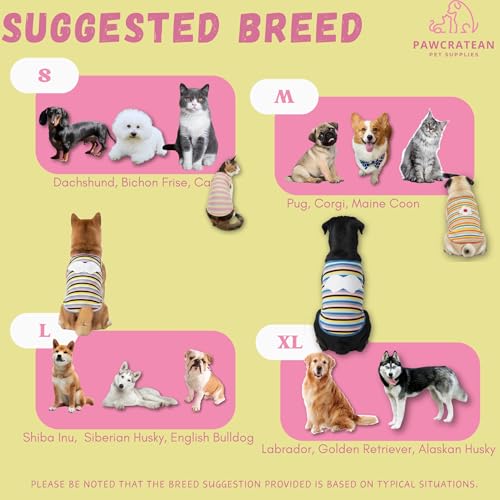 3 Pack Pet Cotton Sleeveless Top Striped Vest Top Soft Breathable Puppy Tank Top Cat Tee Dog Sleeves Top (Medium)