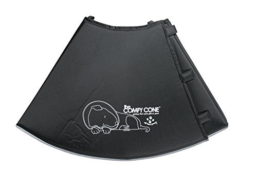 Comfy Cone Pet Cone for Dogs (Black / XXL(Neck to Nose 14.5"))