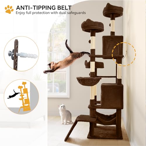 75 Inch Tall Cat Tree Indoor (Brown / 75 inch)