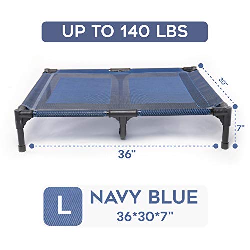 Elevated Dog Bed for Medium Dogs (L (36"L x 30"W x 7"H) / Blue)