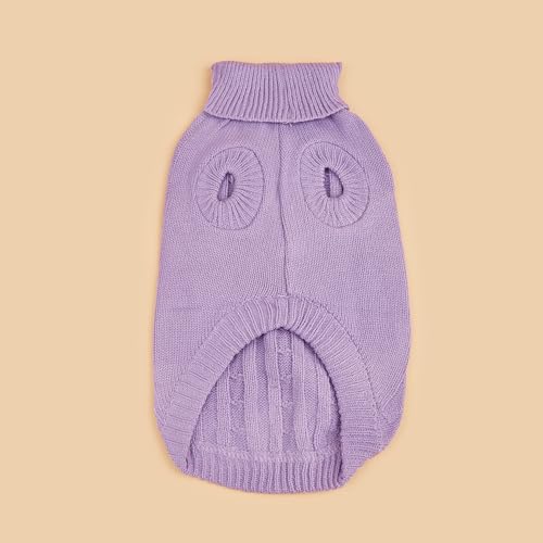 Dog Sweater Soft Warm Turtleneck Knitted Clothes for Small Medium Large Pet (Medium Purple / XX-Small)