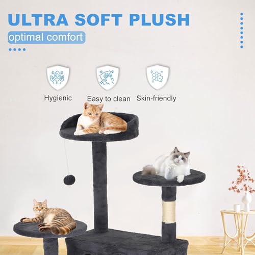 81" Cat Tree Tower (Dark Gray)