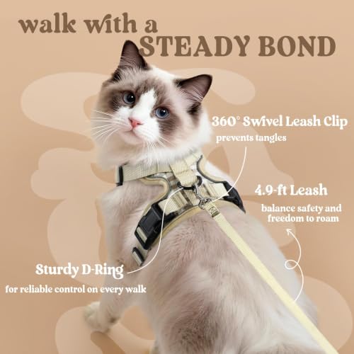 Cat Harness and Leash Set (M / Foamy Coffee)