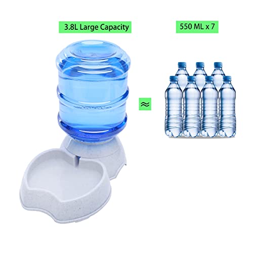 Pet Feeder and Water Food Dispenser Automatic Water Bowl for Dogs Cats (Waterer + Feeder)