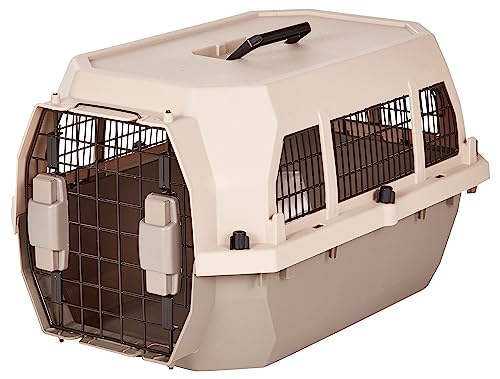 Hard Sided Dog and Cat Kennel (Beige / 23.6"L x 15.7"W x 13.0"H)