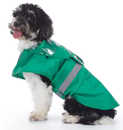 Dog Raincoat Hooded Reflective Waterproof Slicker Poncho (Frog / 4XL(44-55 pound))