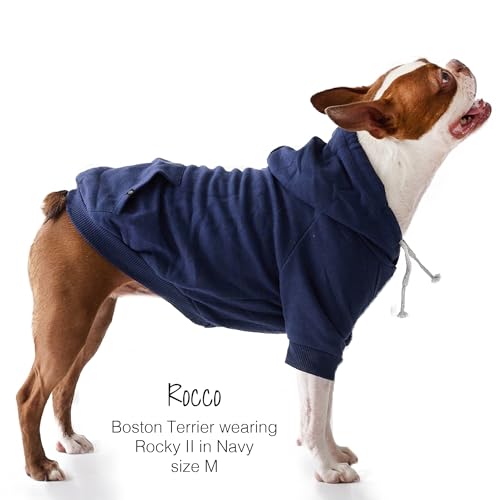 Rocky II Dog Hoodie (Navy / Small (10-25 lbs))