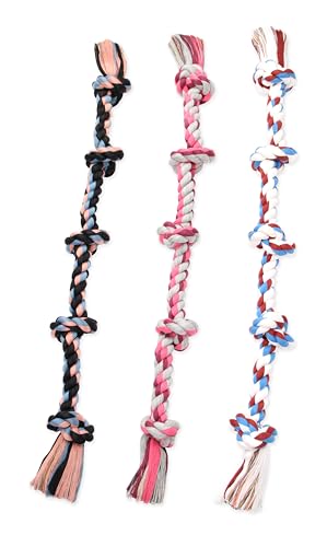 Mammoth Flossy Chews Multi Color 5 Knot Rope Tug (X-Large 36" / 5 Knot)