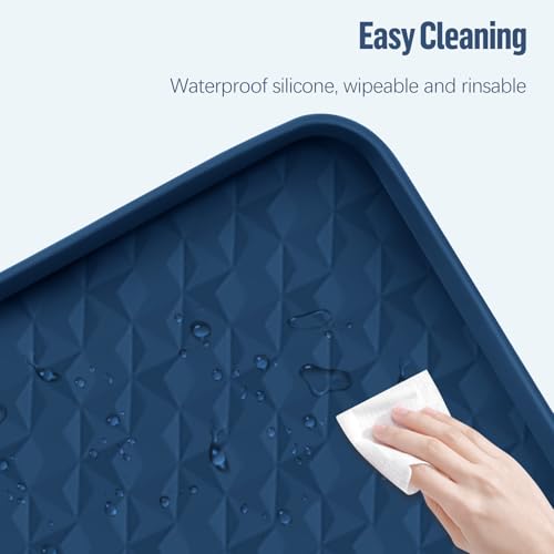 Pee Pad Holder for Dogs 51''x25.6'' Silicone Puppy Pee Pad Tray (Blue)