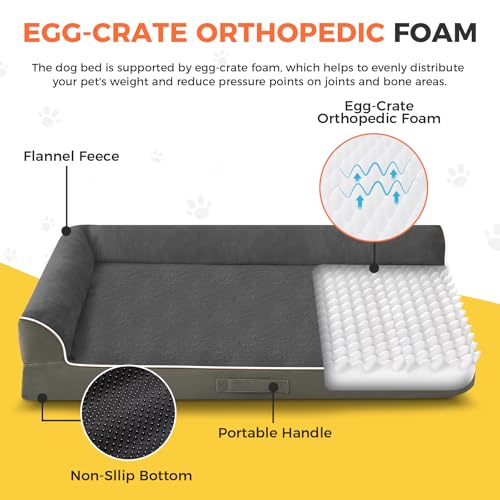 XXL Orthopedic Dog Bed (48.0"L x 35.0"W x 7.5"Th / Olive Green)
