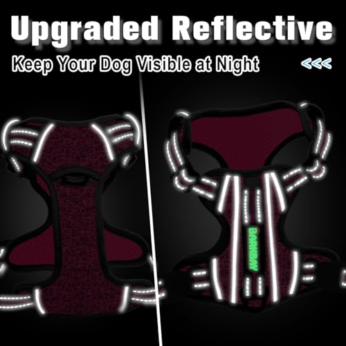 No Pull Dog Harness for Small Sized Dogs (Small(Chest:19.5-26”) / Pink/Black)