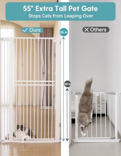 55" Extra Tall Pet Gate (White - S10 / 55" Tall, 29-40" Wide)