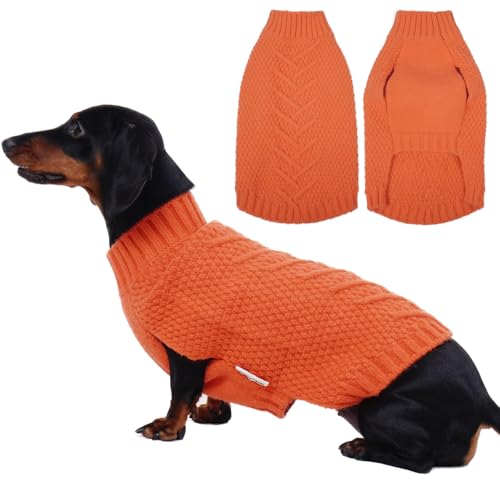 Thermal Knitted Dog Sweaters (Medium(Chest:17.3 in) / Orange)