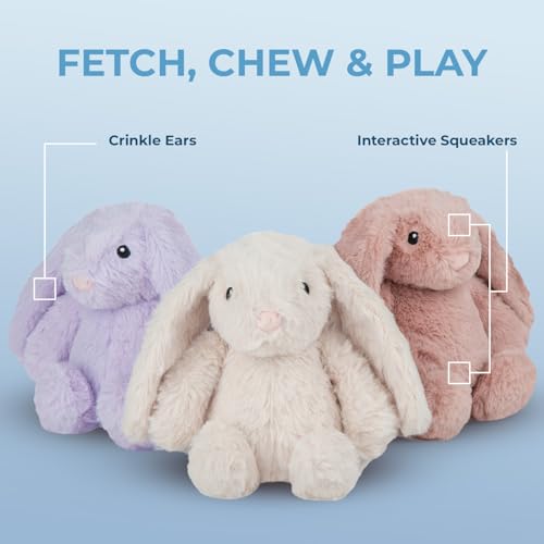Bunny Buddy Squeaky Plush Dog Toy (Bunny (Mauve) / Small)