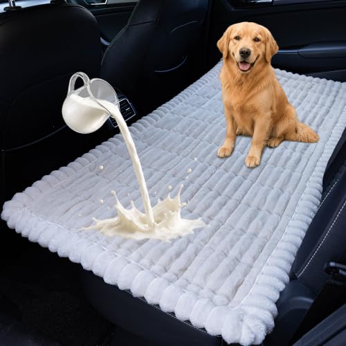 Dog Car Seat Waterproof Bed Cover Back Seat White 23.6”x51” (White / 23.6”x51”)