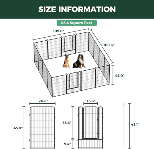 Rollick Dog Playpen with Fence (Black / 45"H)