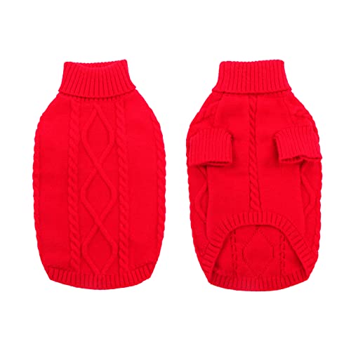 Small Dog Sweater for Small Dogs Girl (X-Small / Red)