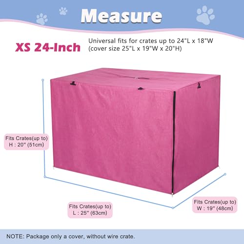 Dog Crate Cover (24.0"L x 18.0"W x 20.0"H / Pink)